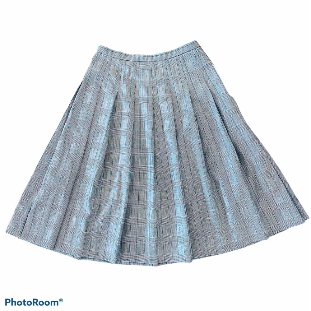 Pendleton Houndstooth 100% Wool Pleated Skirt Siz… - image 2